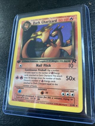 2000 Pokemon Team Rocket 1st Edition Dark Charizard 21/82 Great Non Played
