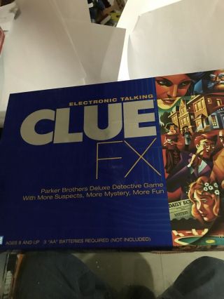 Electronic Talking Clue Fx Mystery Board Game & Great Cond