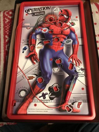 Spiderman Origins Edition Operation Board Skill Game Marvel Milton Bradley
