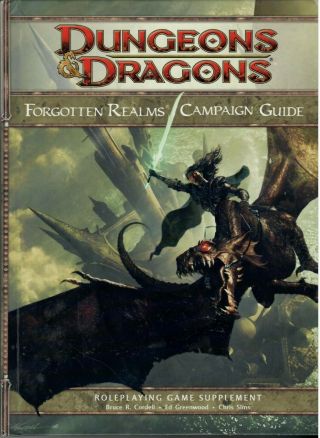4th Edition D&d: Forgotten Realms Campaign Guide Wizards Of The Coast Hardcover