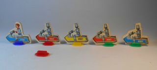 1964 Milton Bradley Fireball Xl5 Board Game Parts 4 Robots,  Steve,  6 Stands