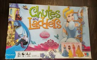 Chutes And Ladders Disney Princess Edition 2009 Complete Board Game W Figures &