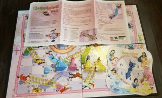Chutes and Ladders Disney Princess Edition 2009 COMPLETE Board Game w Figures & 2