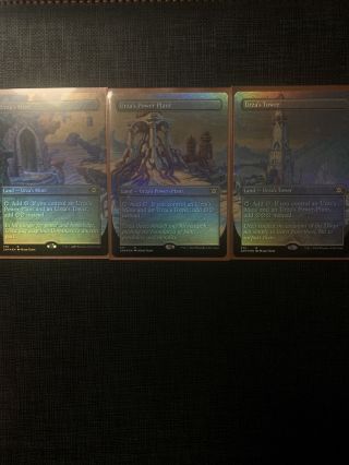 Urza Lands Set - 1 Of Each - Foil Nm,  English Mtg Double Masters Borderless