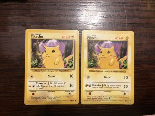 1999 Pokemon Card Pikachu 58/102 Shadowless Base Red & Shadow Yellow Cheeks