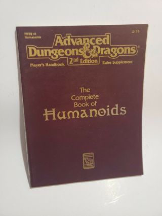 The Complete Book Of Humanoids Advanced Dungeons & Dragons Ad&d Phbr10 Tsr 2135
