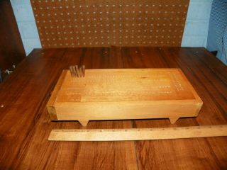 Vintage Myrtle Wood Cribbage Board W Peg Drawer