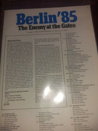Berlin 85 The Enemy At The Gates 1980 Rpg