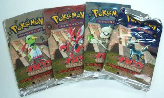 4 Pokemon Neo Destiny Booster Packs Opened W/ Cards Inside 2