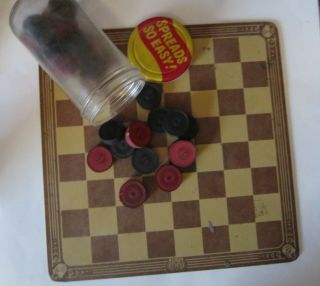 Vintage Wood Checkers Board Game