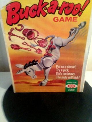 Vtg 1970 " Buck - A - Roo " Game / Ideal Toy Corp.  Game No.  2354 - 9 Complete