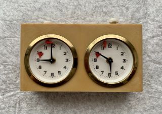 Vintage Chess Clock Timer Green/amber - Made In West Germany