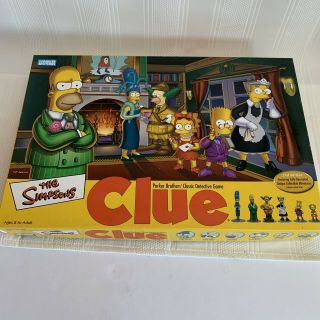 The Simpsons Clue Board Game 2nd Edition 2002 Parker Bros,  Complete