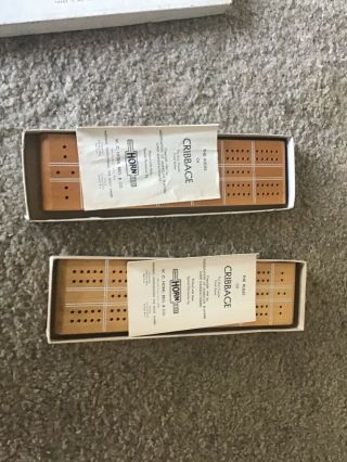 Set Of 2 1941 Cribbage Board With Directions & 12 Pegs In Total Ships Fre