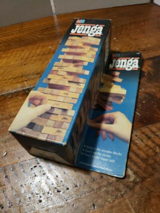 1986 Jenga Wood Block Puzzle Milton Bradley Game Family Friends Fun 4793