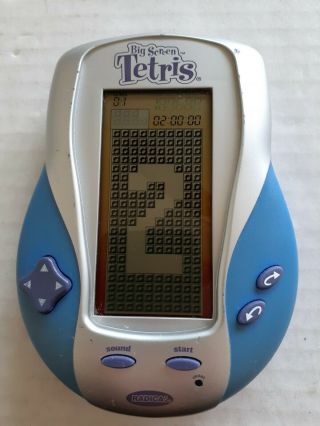 Tetris Big Screen Electronic Handheld Game,  Blue/silver,  Radica,  2002,