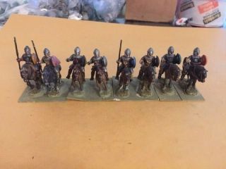 25mm Metal Medieval Mounted Knights 8 Count