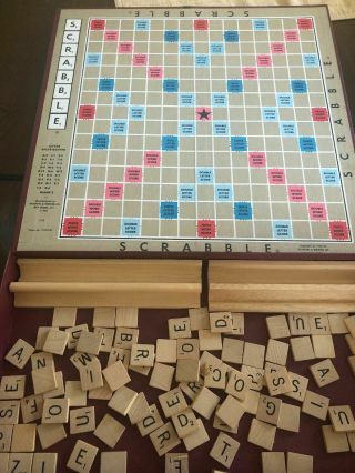 Vintage Scrabble Board Game Complete Selchow Righter Usa (2)