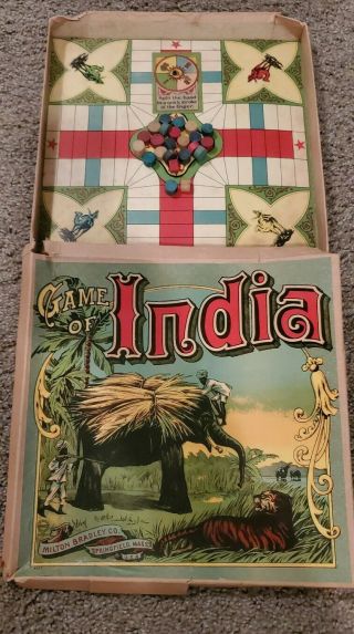 Vintage Early 1900s Milton Bradley The Game Of India No.  4277