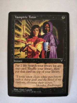 Carte Magic Mtg : Vampiric Tutor - Edition Vision - N/mint Precepteur Vampirique