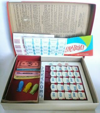 Jeopardy Vintage 1964 Milton Bradley Game First Edition Tv Trivia Board Game