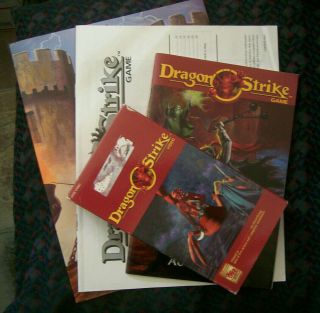Tsr 1993 Dragon Strike Board Game - Instructions,  Vhs Tape,  Mapbook & 105 Cards