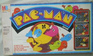 1982 Milton Bradley Pac - Man Board Game Missing Marbles - Box Ok