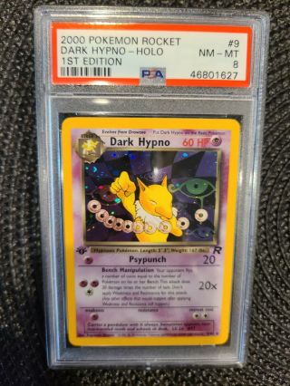 Pokemon Dark Hypno Holo 1st Edition Team Rocket Psa 8