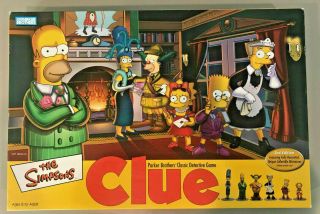 The Simpsons Clue Board Game 2nd Edition 2002 Parker Bros COMPLETE 2