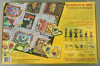 The Simpsons Clue Board Game 2nd Edition 2002 Parker Bros COMPLETE 3