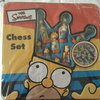 The Simpsons 3d Chess Set Tin Box By Cardinal 1998 Board Game