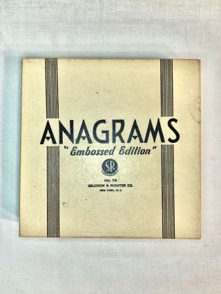 Vintage Anagrams Game ‘embossed Edition’ By Selchow & Righter