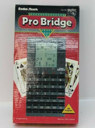 Radio Shack Pro Bridge Electronic Handheld Bridge Game 60 - 2257
