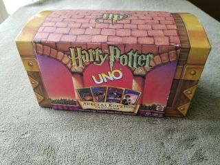 Rare Harry Potter Uno Special Edition Card Game W/ Treasure Chest