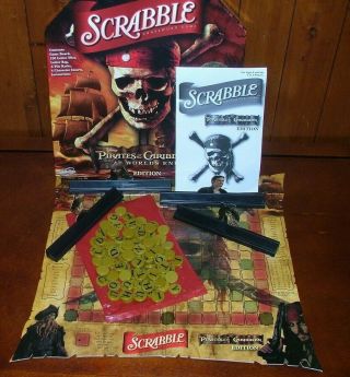 Scrabble Pirates Of The Caribbean At Worlds End Board Game Complete Hasbro 2007