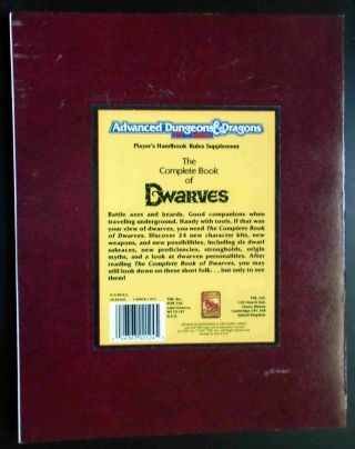 1991 Complete Book of Dwarves,  AD&D 2nd Ed. ,  TSR Inc.  (2124) (PHBR6) 2