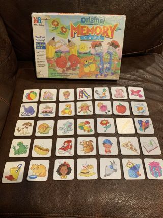Vintage 1990 Milton Bradley Memory Game Complete