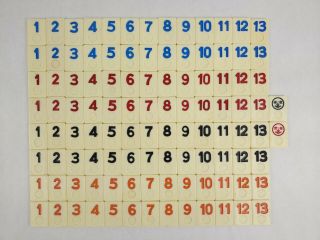Rummikub Numbers 1990 Set Of 106 Game Replacement Tiles Crafts Hobbies Scrapbook