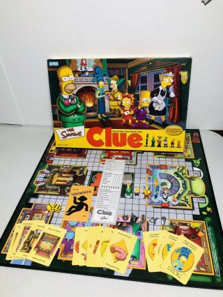 Clue Simpsons 2nd Edition Board Game By Parker Brothers 2002 Complete