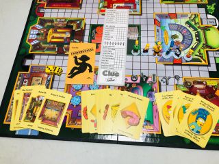 Clue Simpsons 2nd Edition Board Game by Parker Brothers 2002 Complete 2