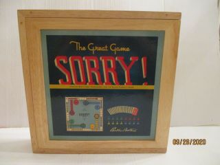 Parker Brothers Nostalgia Board Game Series Sorry Wooden Wood Box Complete Exc