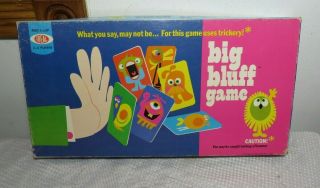 Rare Vintage 1970 Ideal Toys Big Bluff Board Game 100 Complete Monster Theme