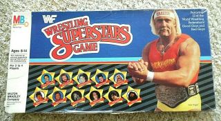 Wwf Wrestling Superstars Game Milton Bradley Ages 8 - 14 1985 Features 12 Wwf Guys