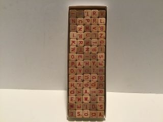 Scrabble Rsvp 75 Wooden Letter Blocks Only Vintage 1966 3d Cubes