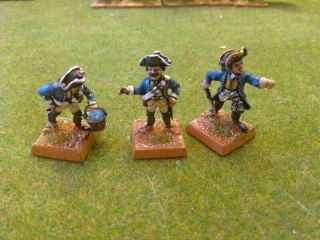 25/28mm Museum Quality - Painted Metal Seven Years War Prussian Gunners X3,  768
