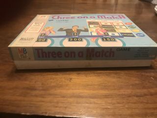 Milton Bradley 1972 Three On A Match Board Game 3