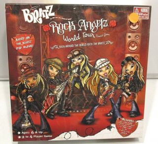Bratz Rock Angelz World Tour Board Game.  Ages 6, .  2 To 4 Players.