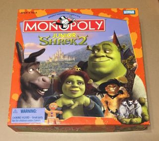 2004 Monopoly Junior Shrek 2 By Parker Brothers Dreamworks 100 Complete