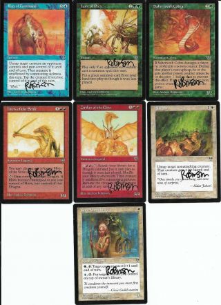 Complete Set Of Mtg M:tg Mirage Andrew Robinson - Signed Artist Proof S