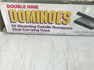 Vintage Double Nine Dominoes by Cardinal 55 Piece Set In The Box w/ Red Case 511 3